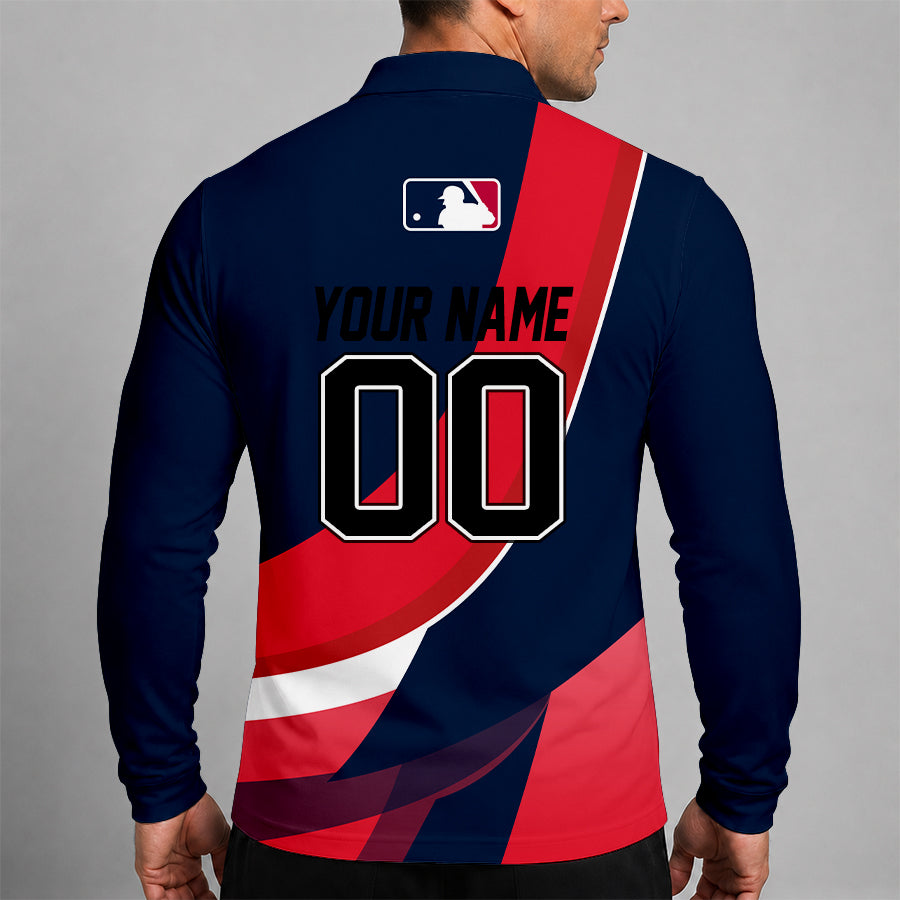 Limited Edition – Customized MLB Minnesota Twins Men’s Long Sleeve Polo Shirt - Image 2