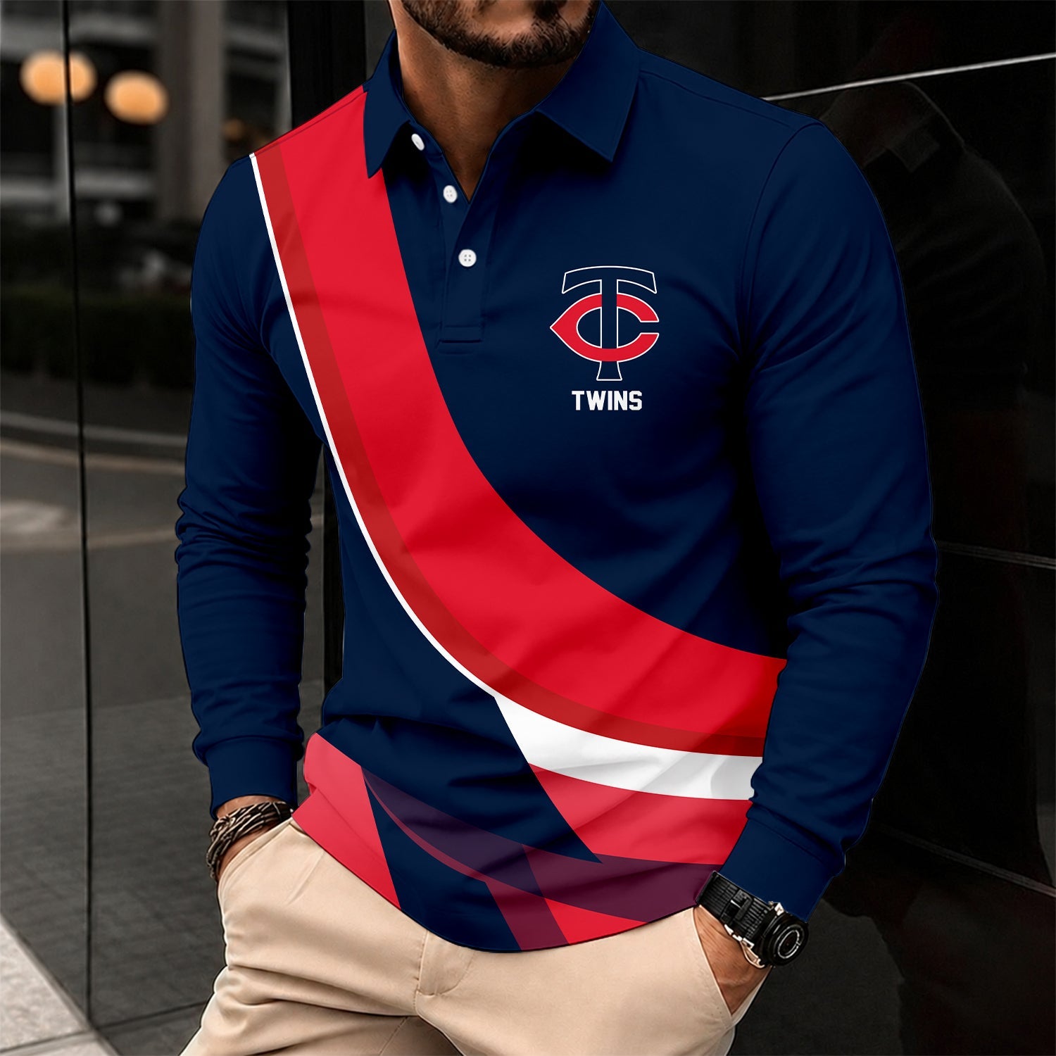 Limited Edition – Customized MLB Minnesota Twins Men’s Long Sleeve Polo Shirt