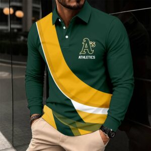 Limited Edition – Customized MLB Oakland Athletics Men’s Long Sleeve Polo Shirt