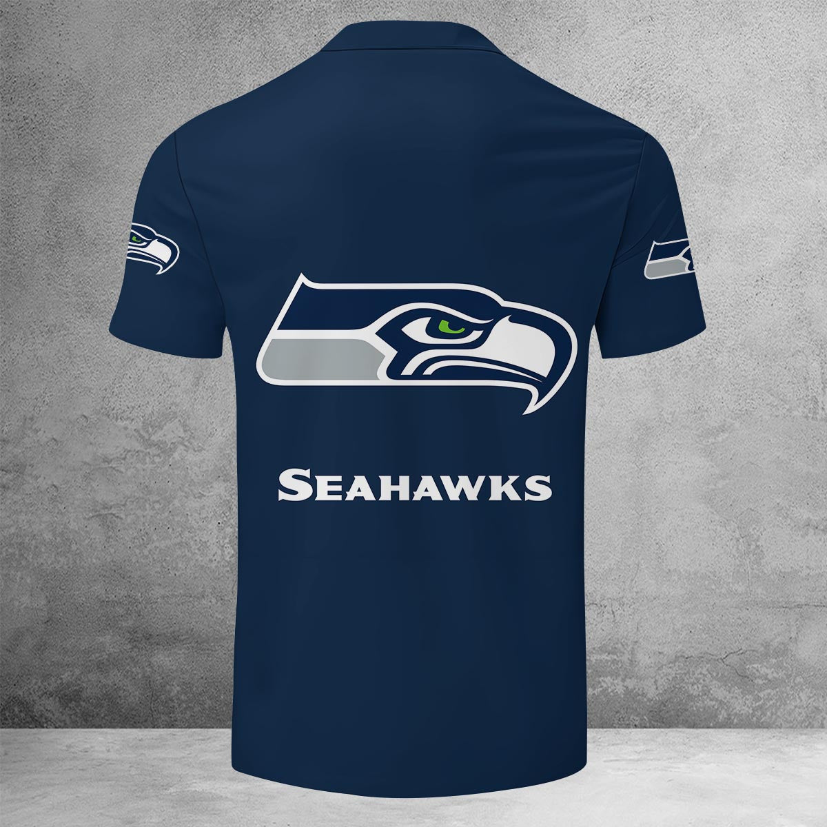 Limited Edition – Customized NFL Seattle Seahawks Zip Polo Shirt - Image 2