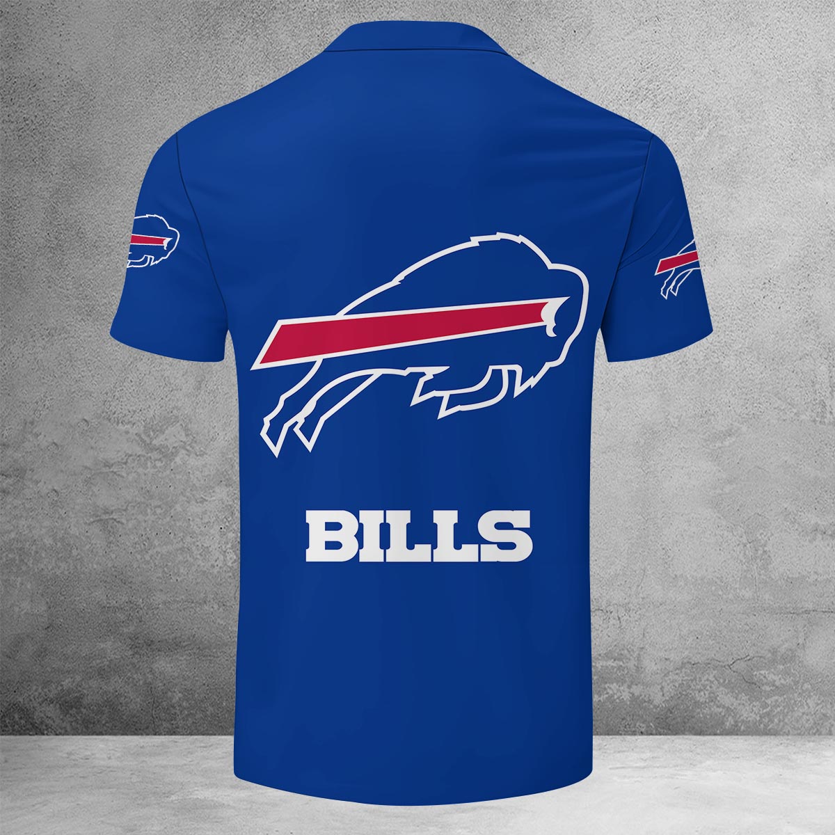 Limited Edition – Customized NFL Buffalo Bills Zip Polo Shirt - Image 3
