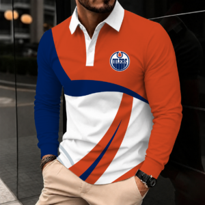 Limited Edition – Customized Nhl Edmonton Oilers Men Long Sleeve Polo Shirt
