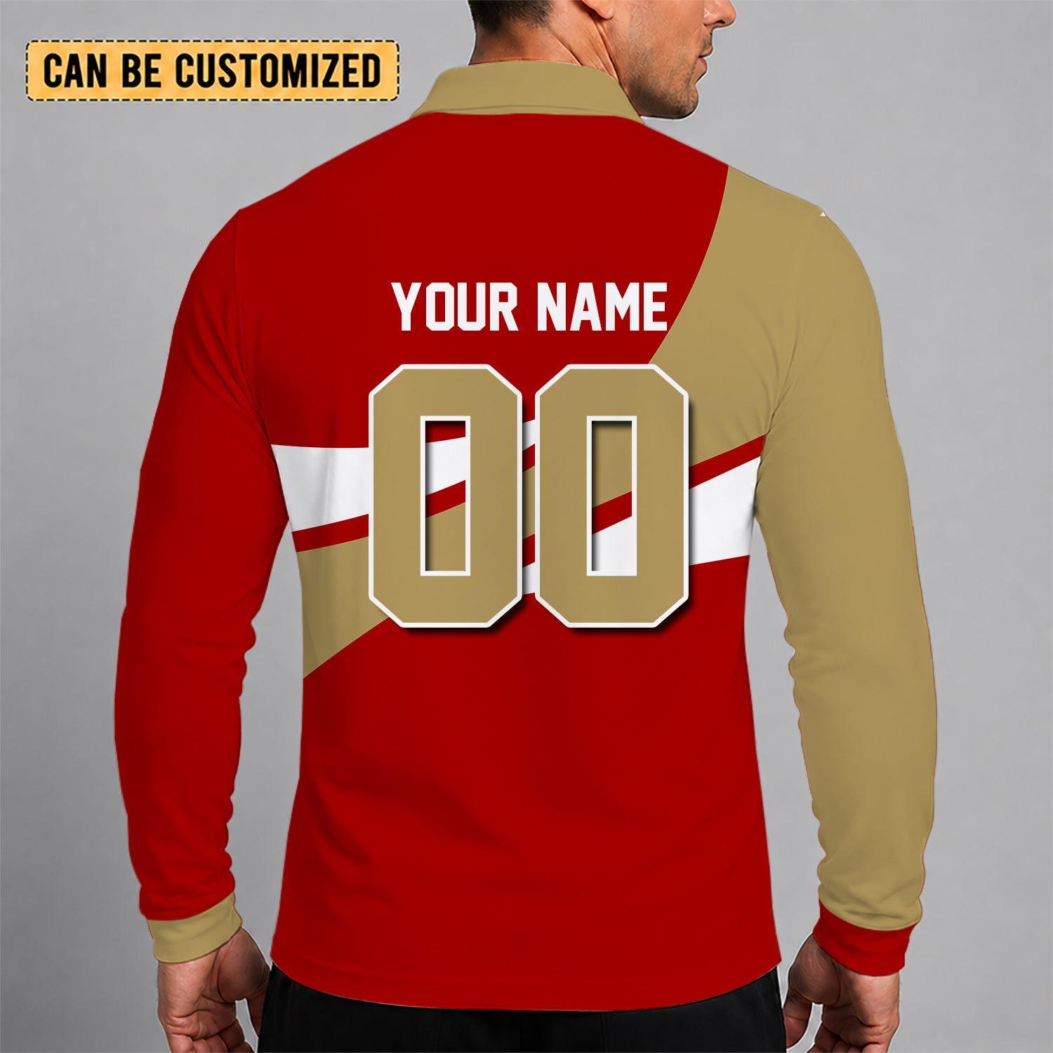 Limited Edition – Customized NFL San Francisco 49Ers Long Sleeve Polo Shirt - Image 2