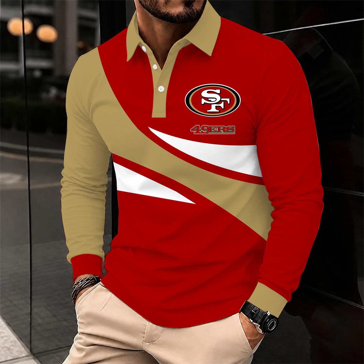 Limited Edition – Customized NFL San Francisco 49Ers Long Sleeve Polo Shirt
