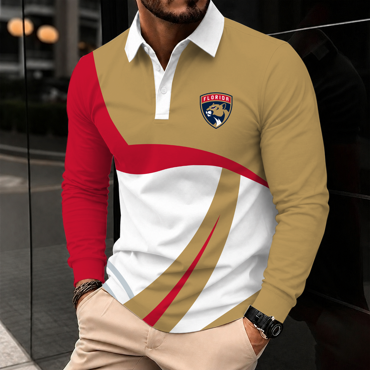 Limited Edition – Customized Nhl Florida Panthers Men Long Sleeve Polo Shirt
