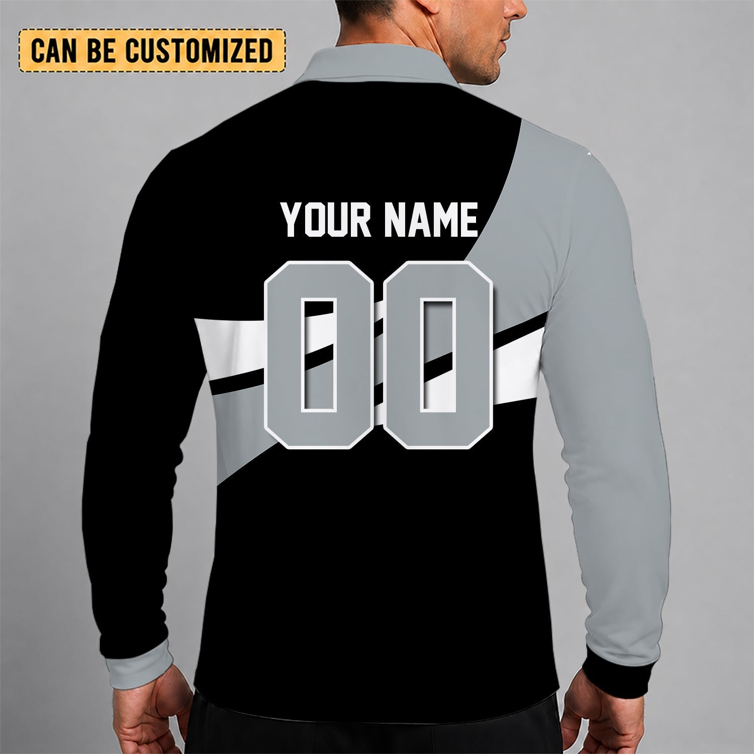 Limited Edition – Customized NFL Las Vegas Raiders Long Sleeve Polo Shirt - Image 2