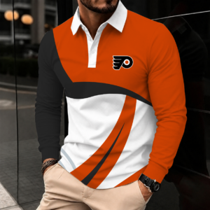 Limited Edition – Customized Nhl Philadelphia Flyers Men Long Sleeve Polo Shirt