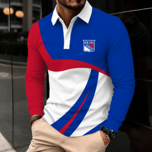 Limited Edition – Customized Nhl New York Rangers Men Long Sleeve Polo Shirt