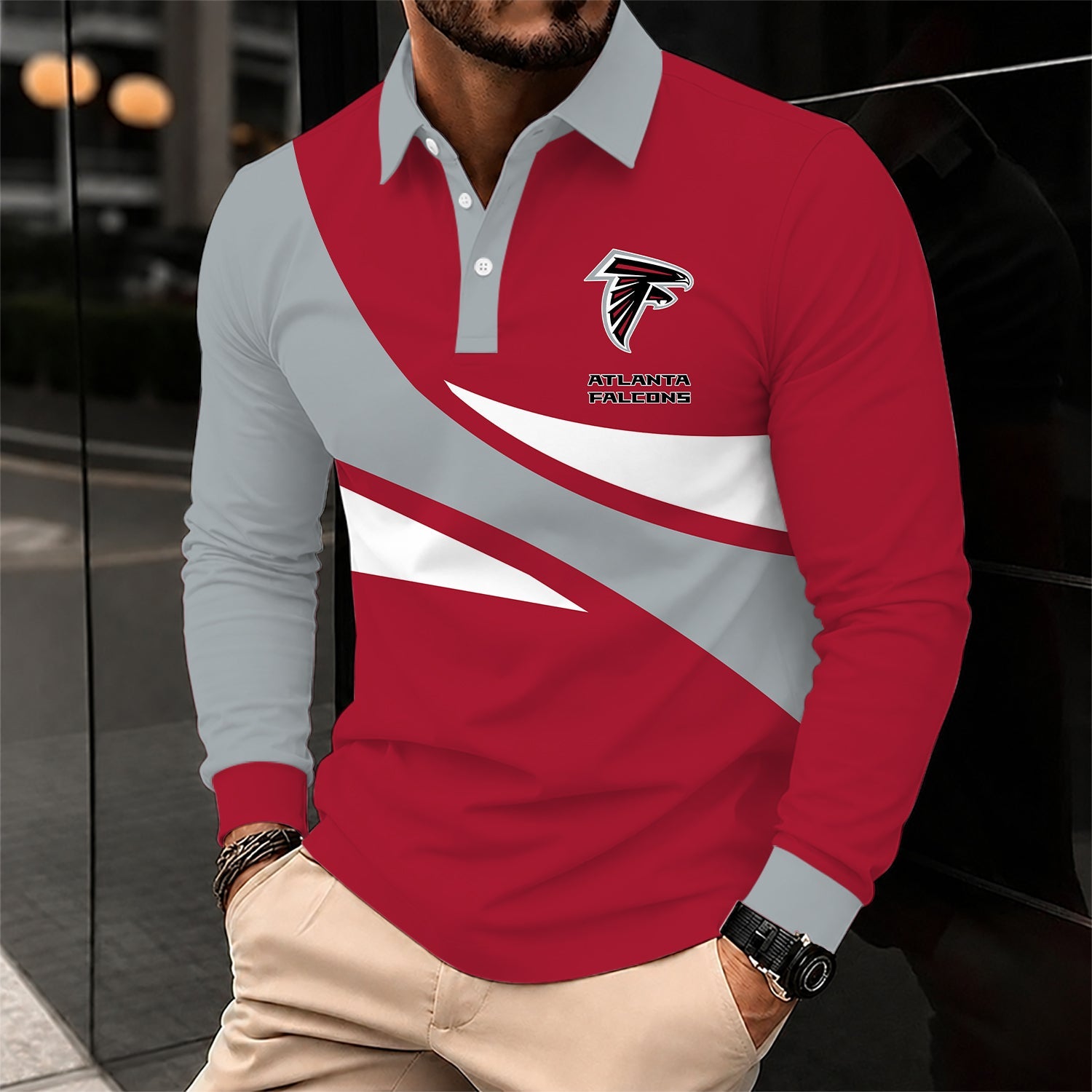 Limited Edition – Customized NFL Atlanta Falcons Long Sleeve Polo Shirt