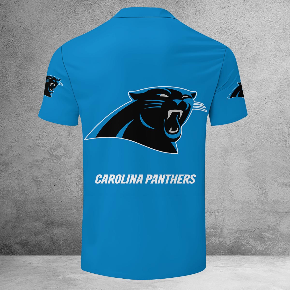 Limited Edition – Customized NFL Carolina Panthers Zip Polo Shirt - Image 3