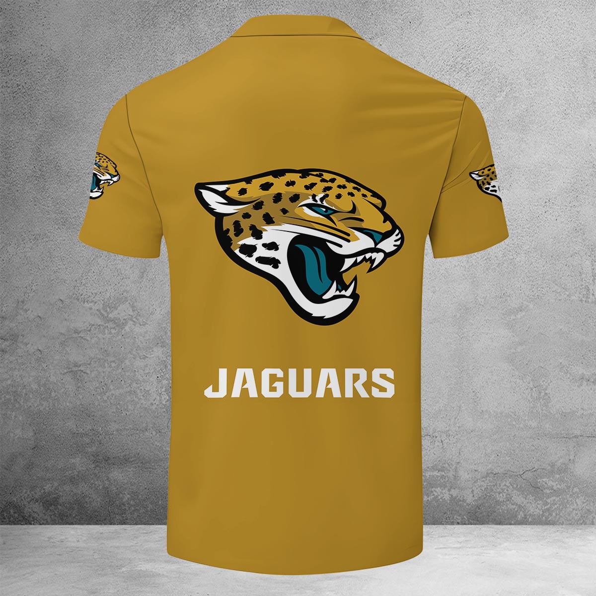 Limited Edition – Customized NFL Jacksonville Jaguars Zip Polo Shirt - Image 3