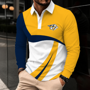 Limited Edition – Customized Nhl Nashville Predators Men Long Sleeve Polo Shirt