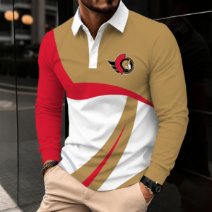 Limited Edition – Customized Nhl Ottawa Senators Men Long Sleeve Polo Shirt