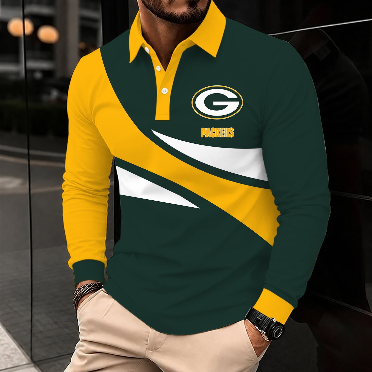 Limited Edition – Customized NFL Green Bay Packers Long Sleeve Polo Shirt