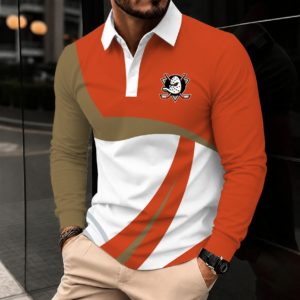 Limited Edition – Customized Nhl Anaheim Ducks Men Long Sleeve Polo Shirt