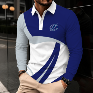 Limited Edition – Customized Nhl Tampa Bay Lightning Men Long Sleeve Polo Shirt
