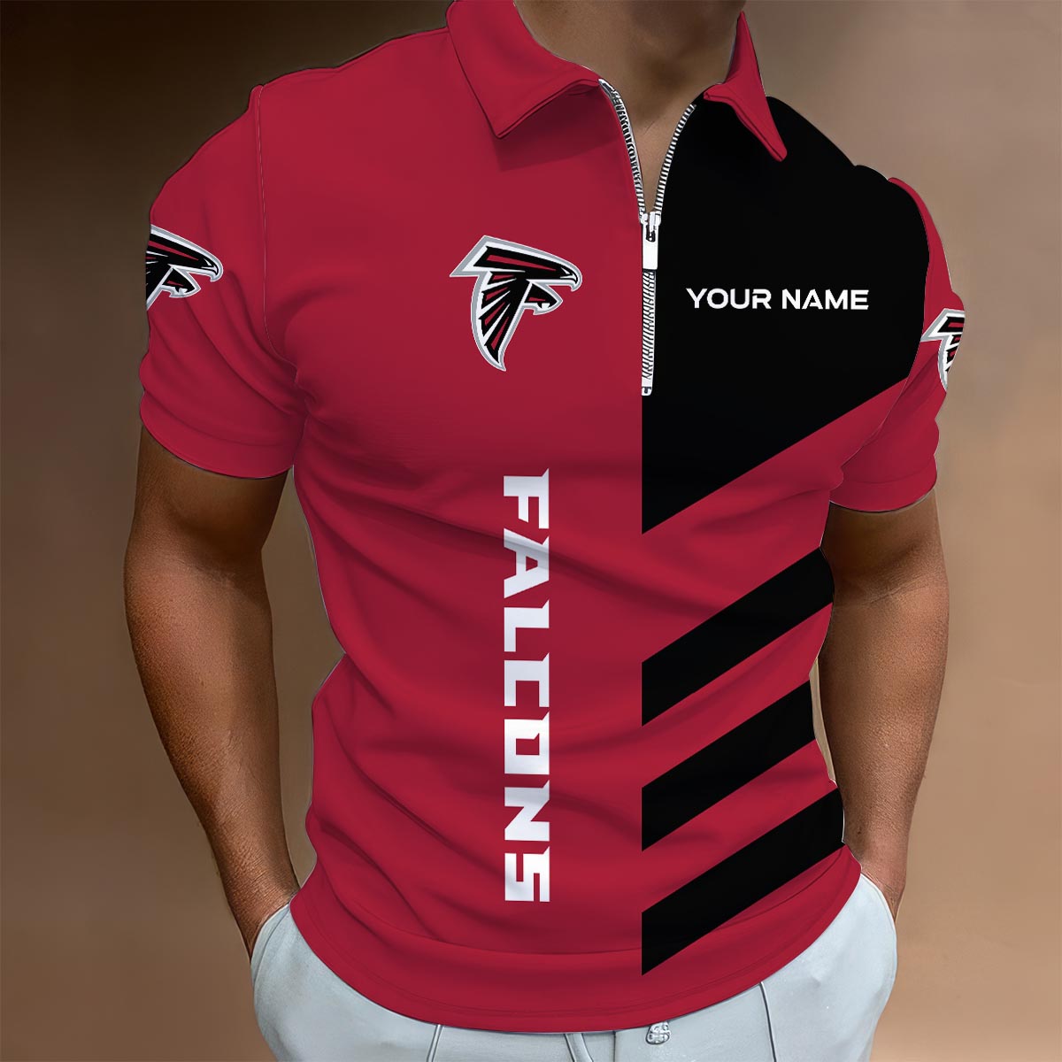 Limited Edition – Customized NFL Atlanta Falcons Zip Polo Shirt