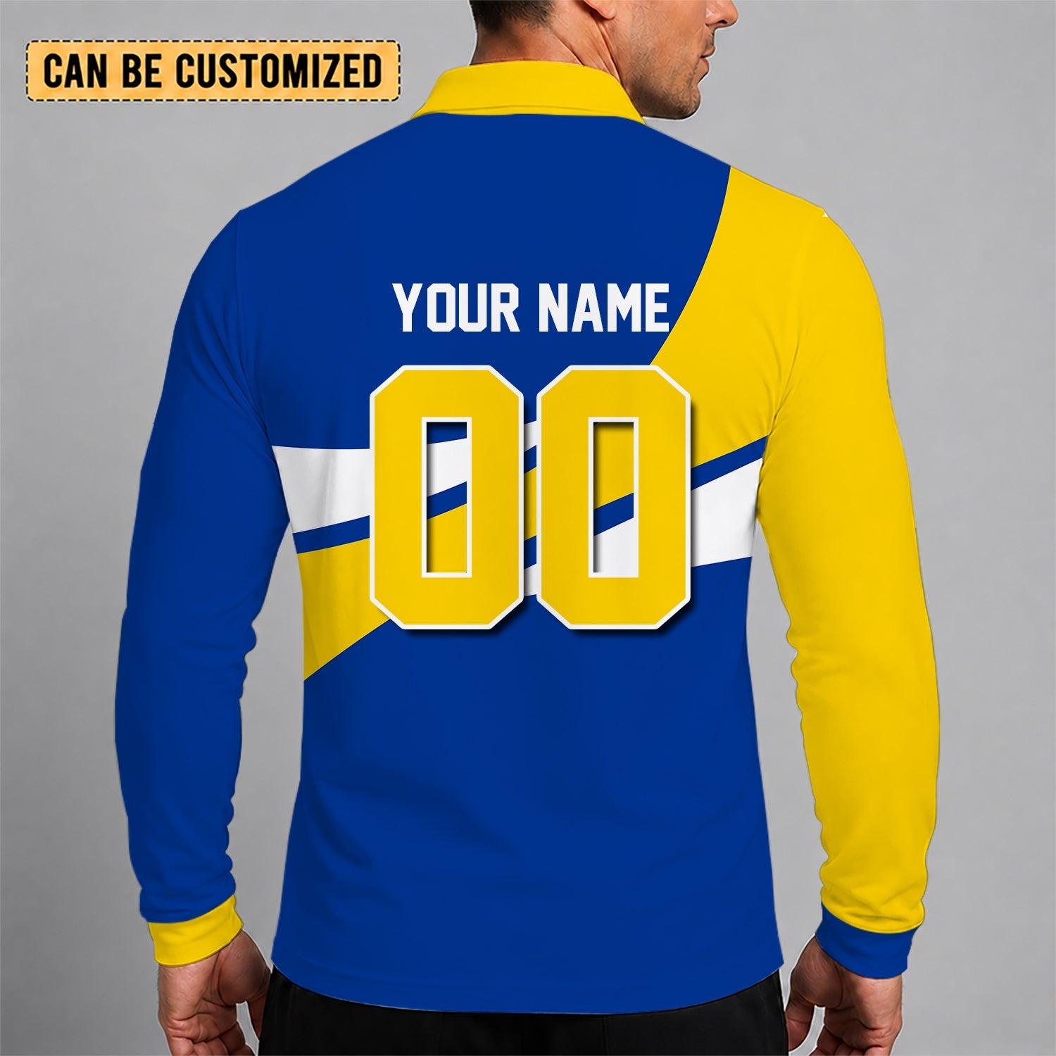 Limited Edition – Customized NFL Los Angeles Rams Long Sleeve Polo Shirt - Image 2