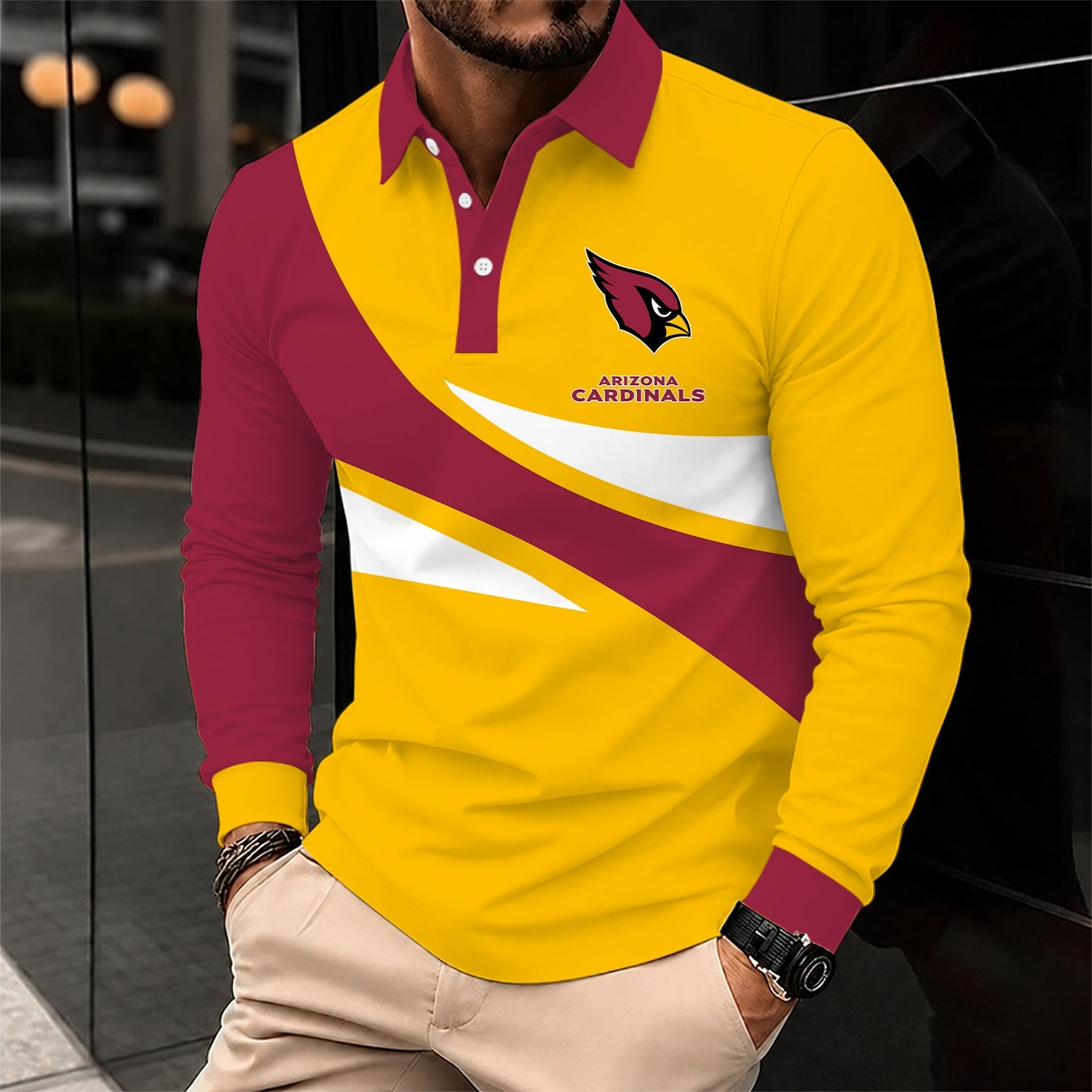 Limited Edition – Customized NFL Arizona Cardinals Long Sleeve Polo Shirt