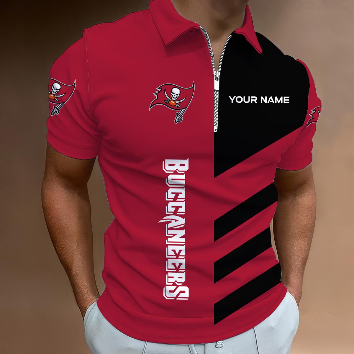 Limited Edition – Customized NFL Tampa Bay Buccaneers Zip Polo Shirt