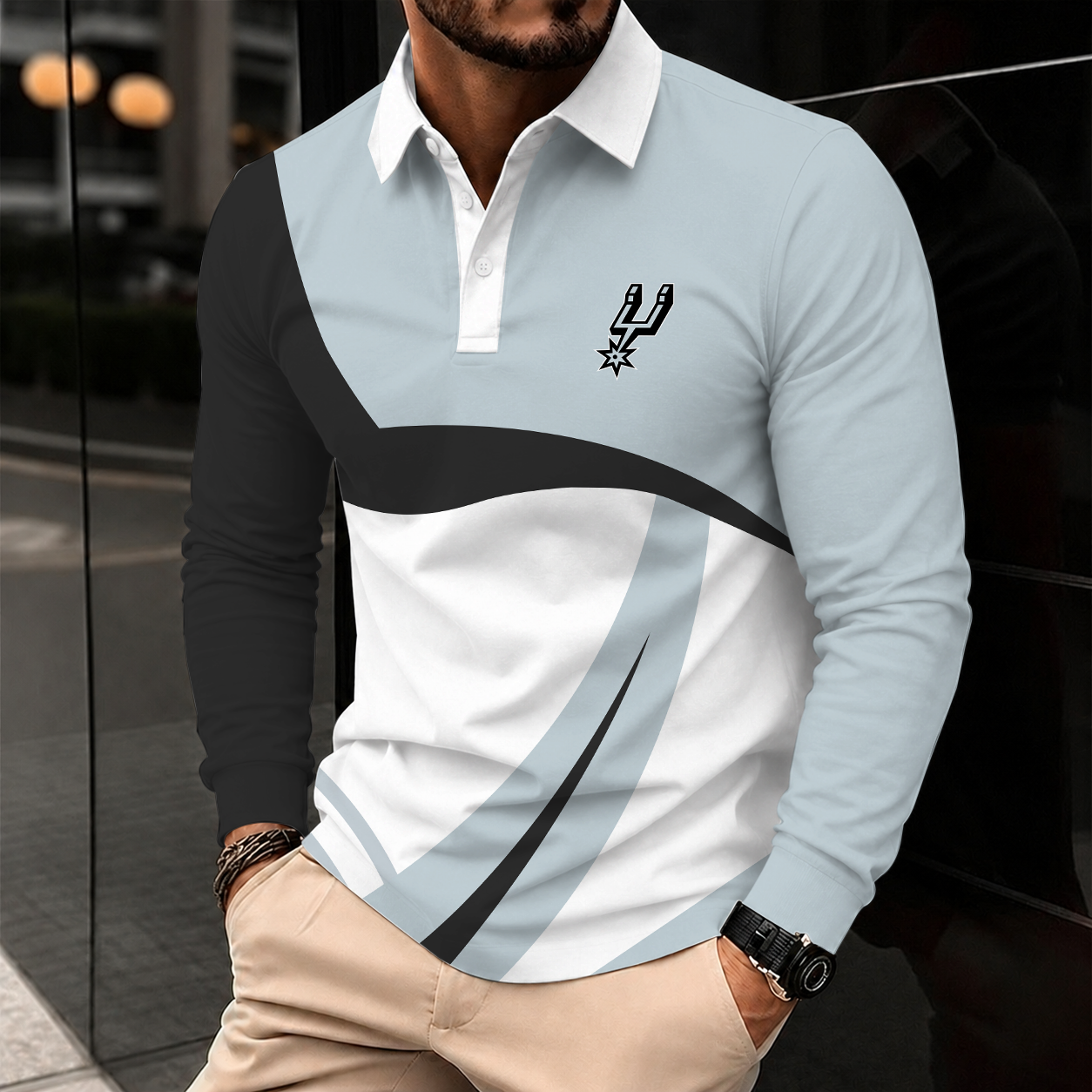 Limited Edition – Customized NBA San Antonio Spurs Men Long Sleeve Polo Shirt
