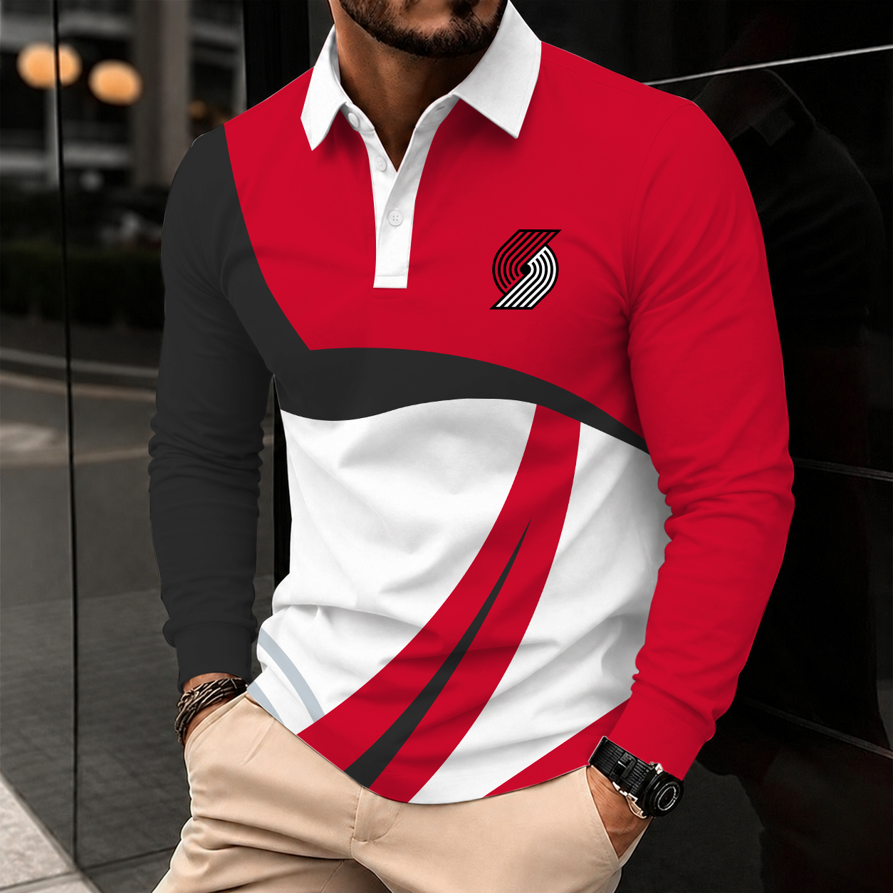 Limited Edition – Customized NBA Portland Trail Blazers Men Long Sleeve Polo Shirt