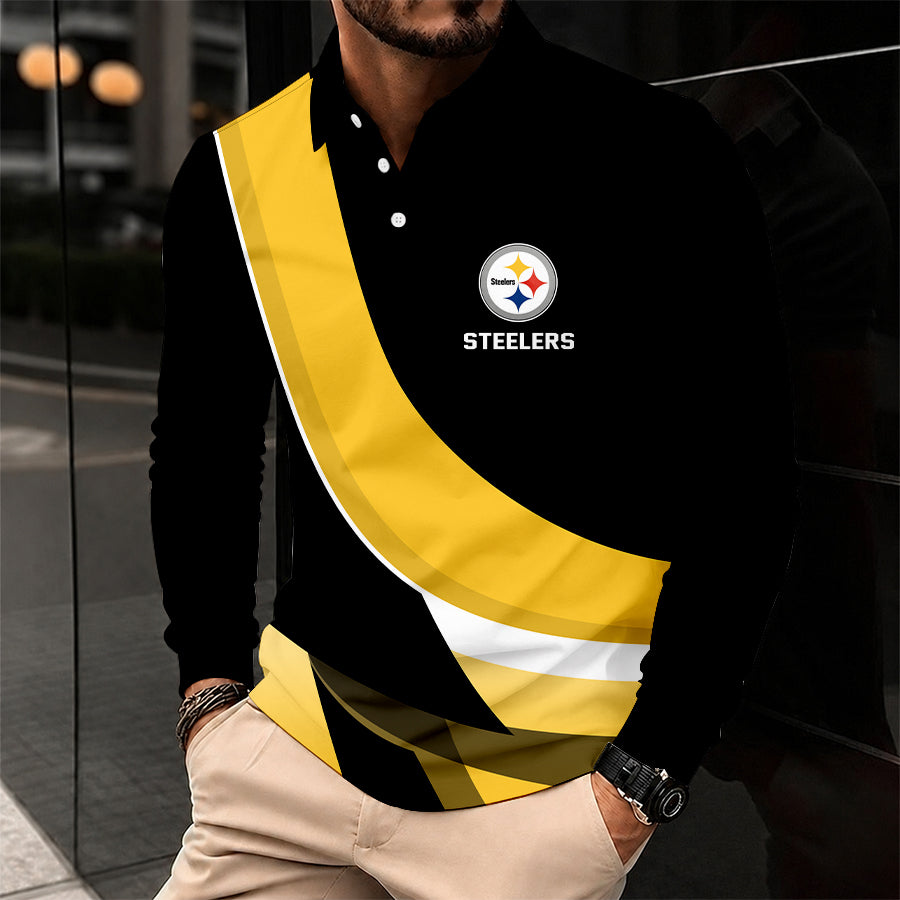 Limited Edition – Customized NFL Pittsburgh Steelers Long Sleeve Polo Shirt