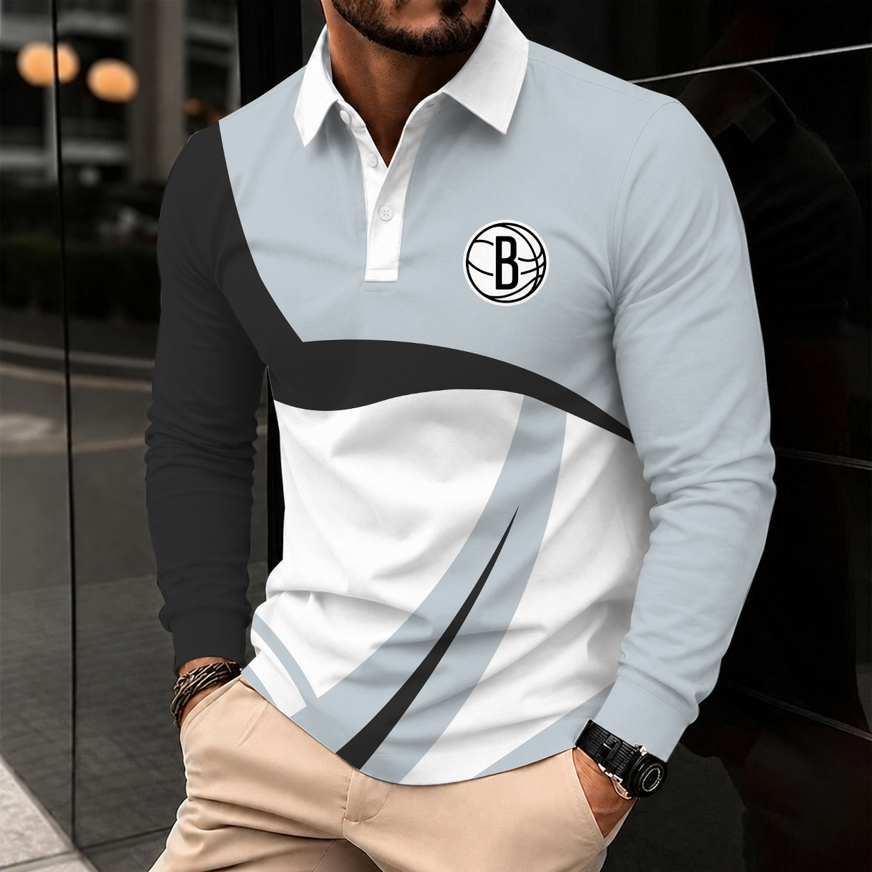 Limited Edition – Customized NBA Brooklyn Nets Men Long Sleeve Polo Shirt