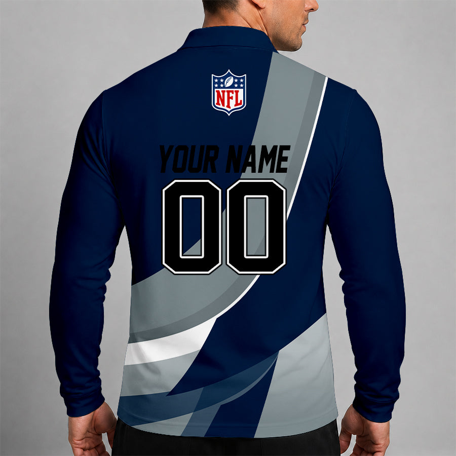 Limited Edition – Customized NFL Dallas Cowboys Long Sleeve Polo Shirt - Image 2