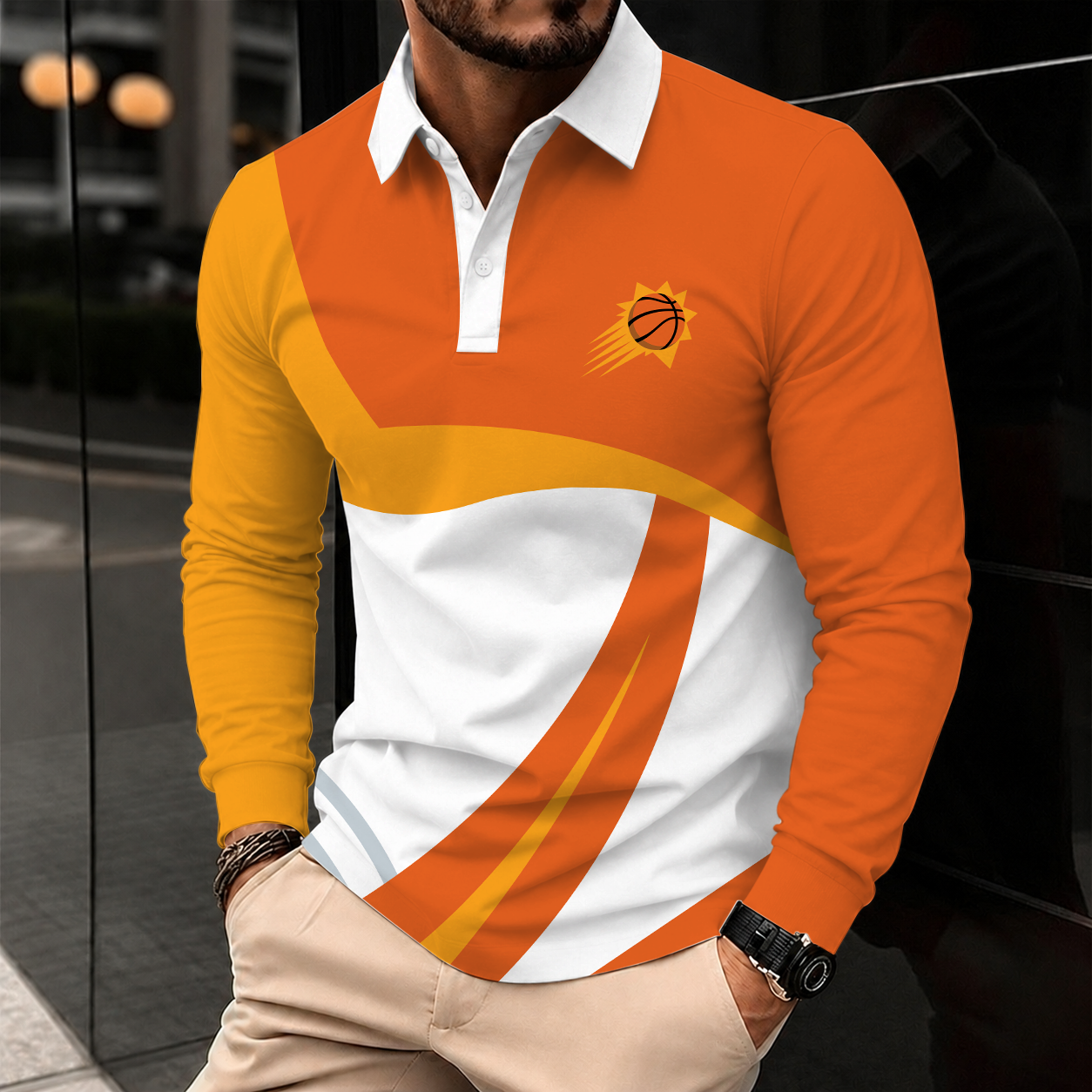 Limited Edition – Customized NBA Phoenix Suns Men Long Sleeve Polo Shirt