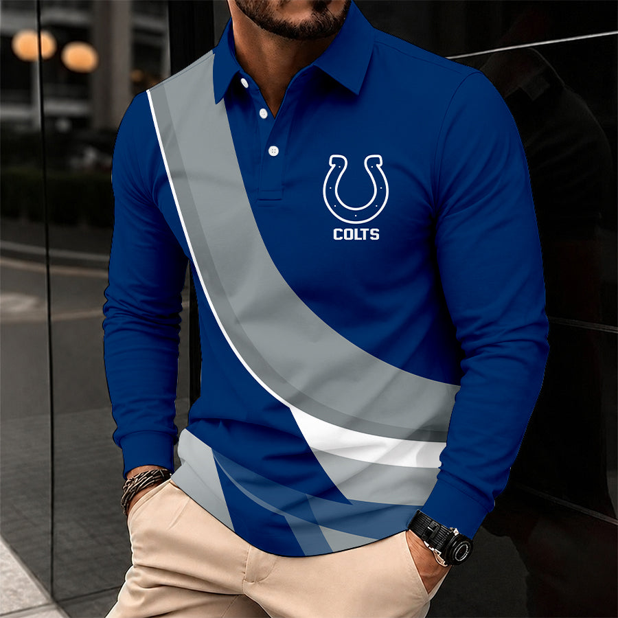 Limited Edition – Customized NFL Indianapolis Colts Long Sleeve Polo Shirt