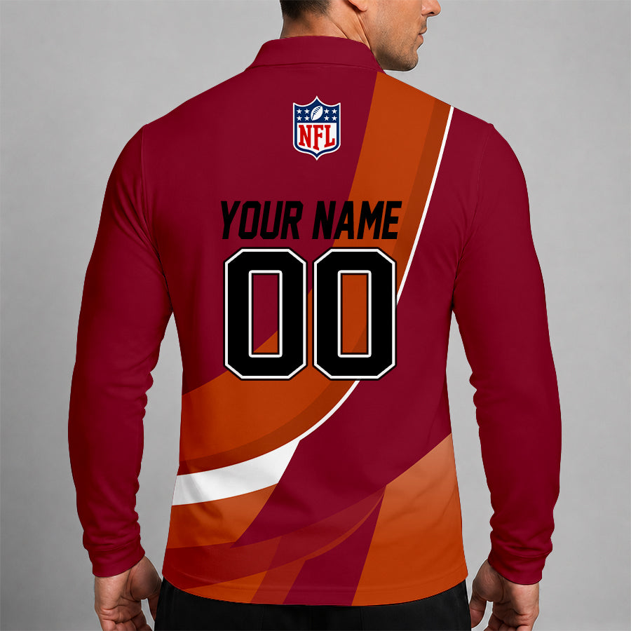 Limited Edition – Customized NFL Tampa Bay Buccaneers Long Sleeve Polo Shirt - Image 2
