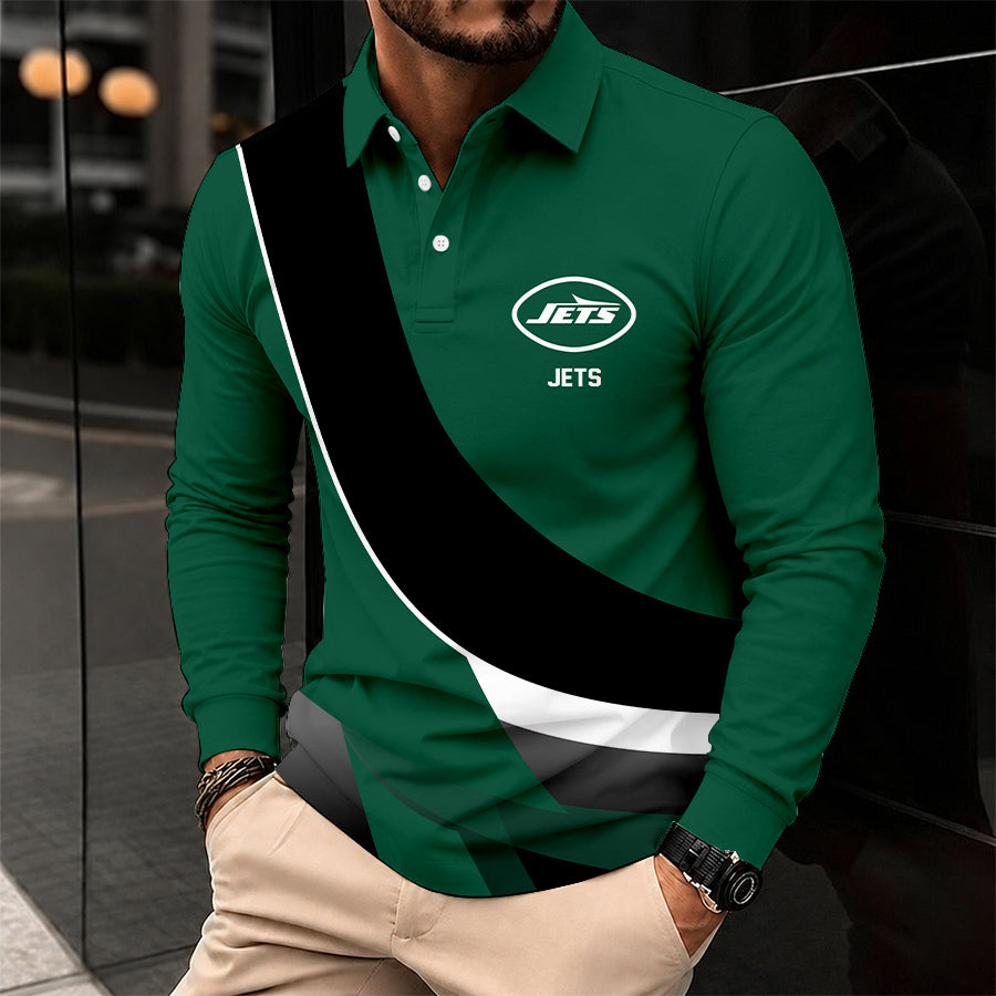 Limited Edition – Customized NFL New York Jets Long Sleeve Polo Shirt