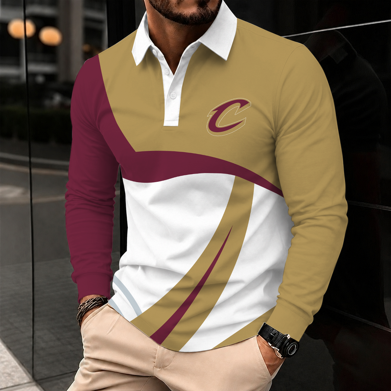 Limited Edition – Customized NBA Cleveland Cavaliers Men Long Sleeve Polo Shirt