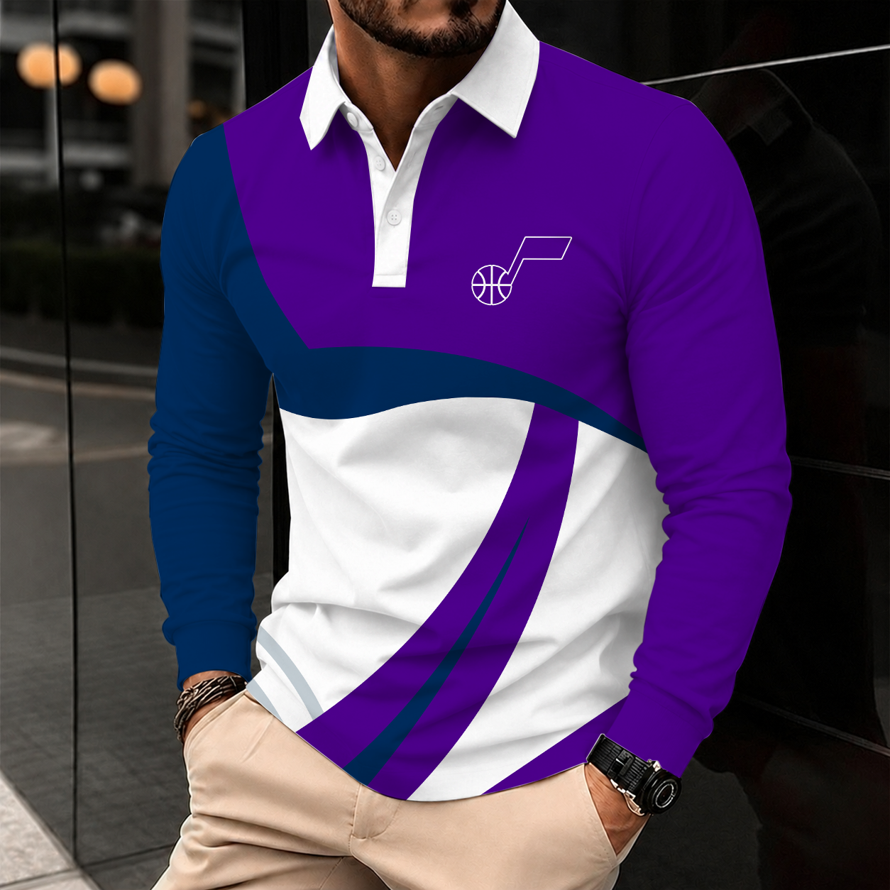 Limited Edition – Customized NBA Utah Jazz Men Long Sleeve Polo Shirt