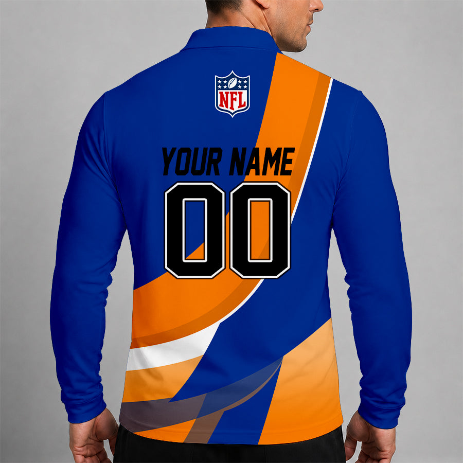 Limited Edition – Customized NFL Los Angeles Rams Long Sleeve Polo Shirt - Image 2