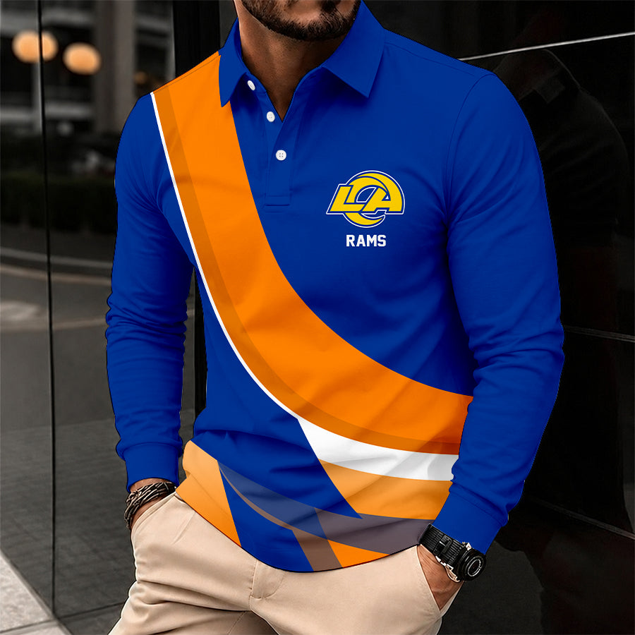 Limited Edition – Customized NFL Los Angeles Rams Long Sleeve Polo Shirt