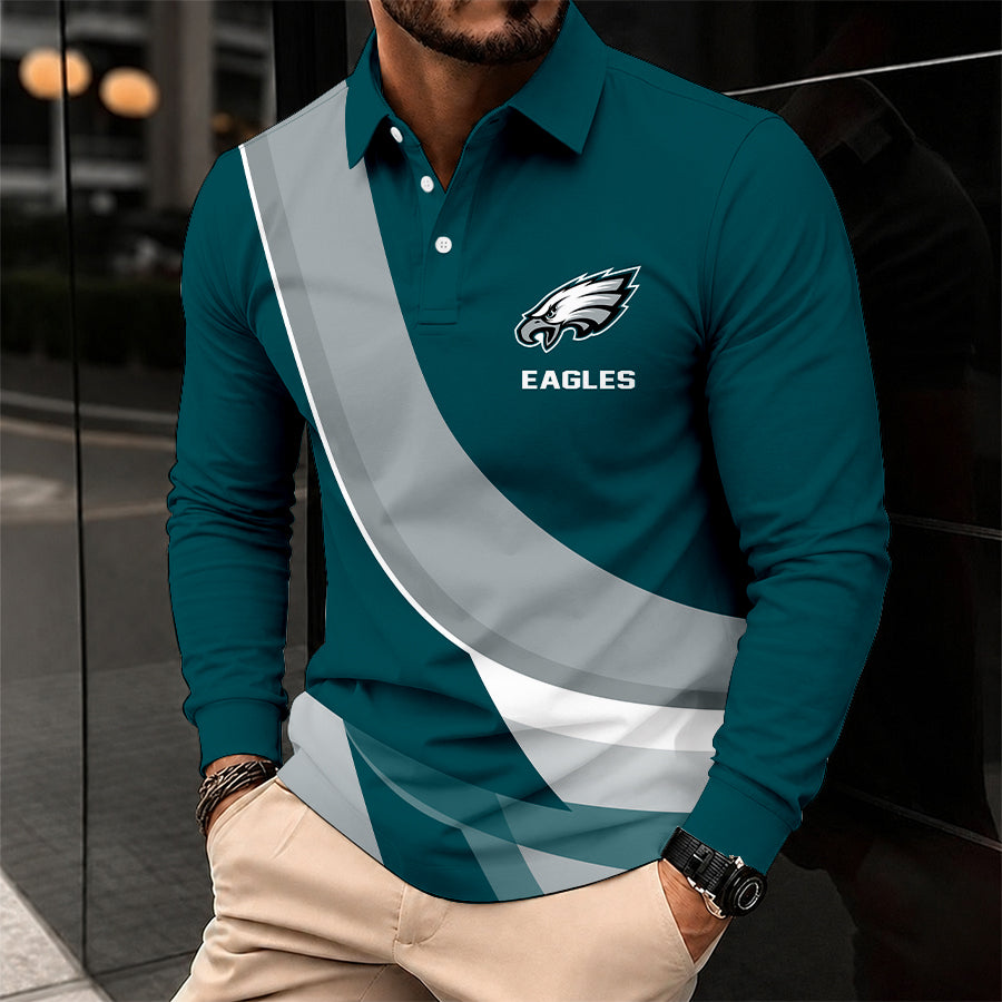 Limited Edition – Customized NFL Philadelphia Eagles O-Ring Long Sleeve Polo Shirt