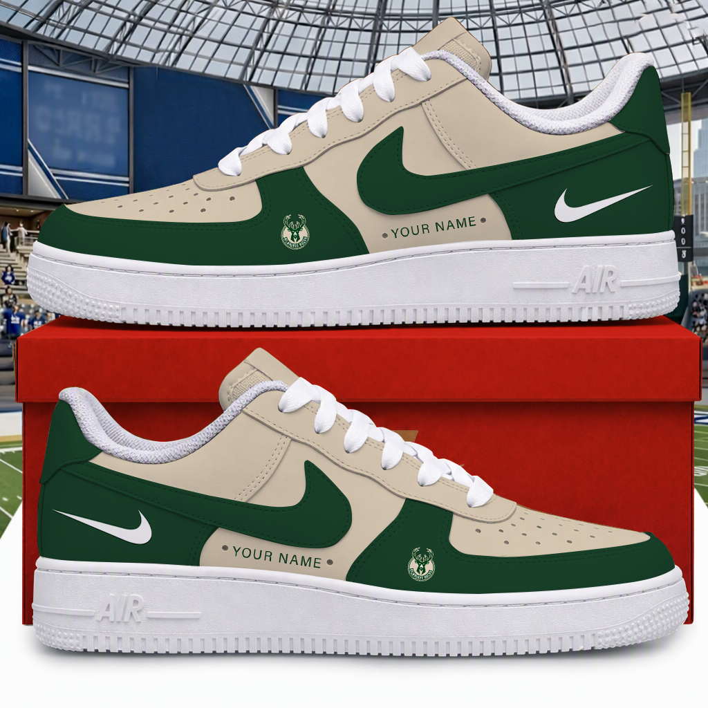Limited Edition – Customized NBA Milwaukee Bucks Air Force 1 Shoes