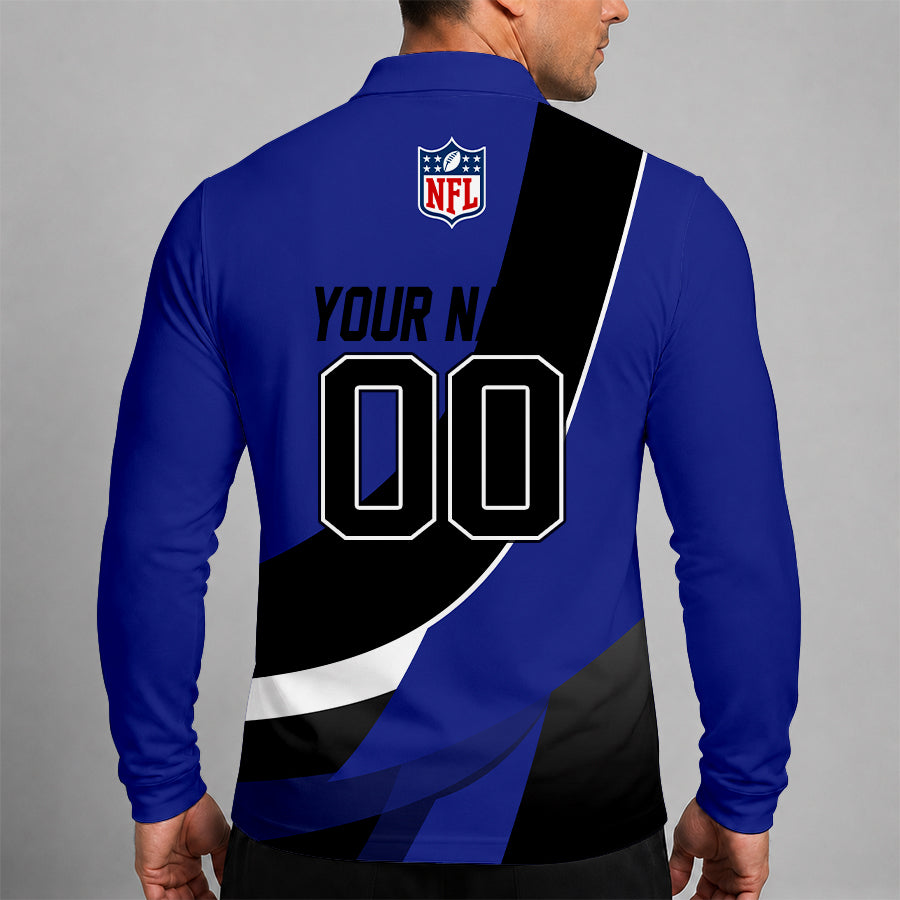 Limited Edition – Customized NFL Baltimore Ravens Long Sleeve Polo Shirt - Image 2