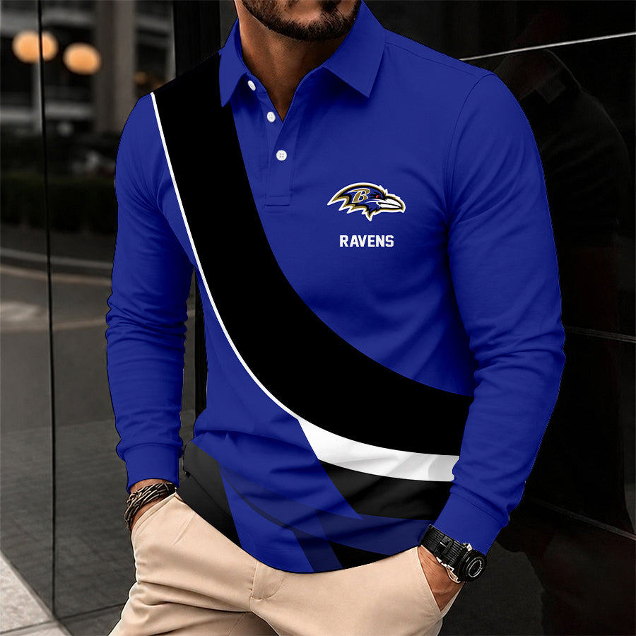 Limited Edition – Customized NFL Baltimore Ravens Long Sleeve Polo Shirt