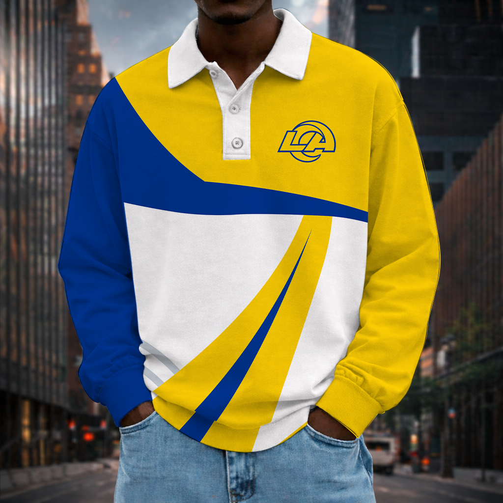 Limited Edition – Customized NFL Los Angeles Rams Long Sleeve Polo Shirt