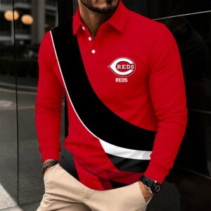Limited Edition – Customized MLB Cincinnati Reds Men’s Long Sleeve Polo Shirt