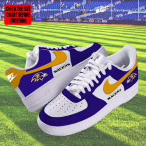 Limited Edition – Customized NFL Baltimore Ravens Air Force 1 Shoes