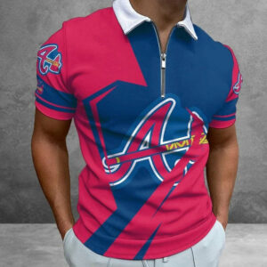 Limited Edition – Customized MLB Atlanta Braves Zip Polo Shirt