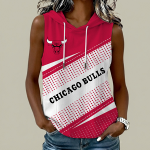 Limited Edition – Customized NBA Chicago Bulls Women’s Sleeveless Hooded Pocket Tank Top