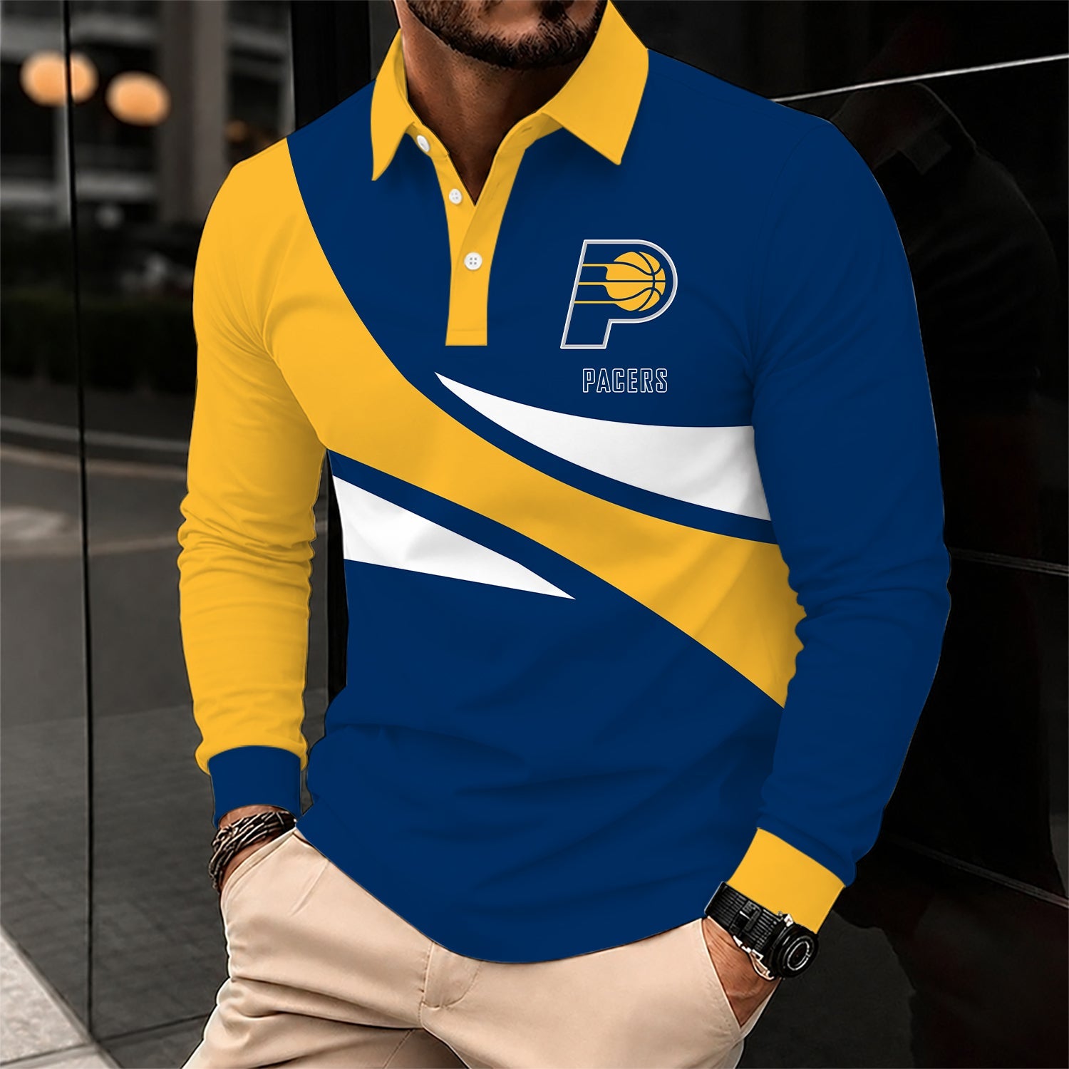 Limited Edition – Customized NBA Indiana Pacers Men Long Sleeve Polo Shirt