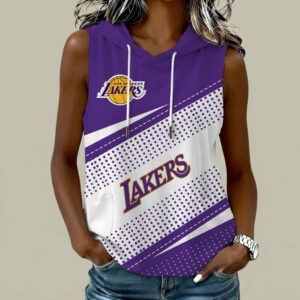 Limited Edition – Customized NBA Los Angeles Lakers Women’s Sleeveless Hooded Pocket Tank Top
