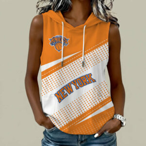 Limited Edition – Customized NBA New York Knicks Women’s Sleeveless Hooded Pocket Tank Top