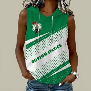Limited Edition – Customized NBA Boston Celtics Women’s Sleeveless Hooded Pocket Tank Top